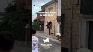 Encierro en Mozoncillo 2026 - INCREIBLE LA FUERZA DE ESTE TORO BERRENDO en Mozoncillo