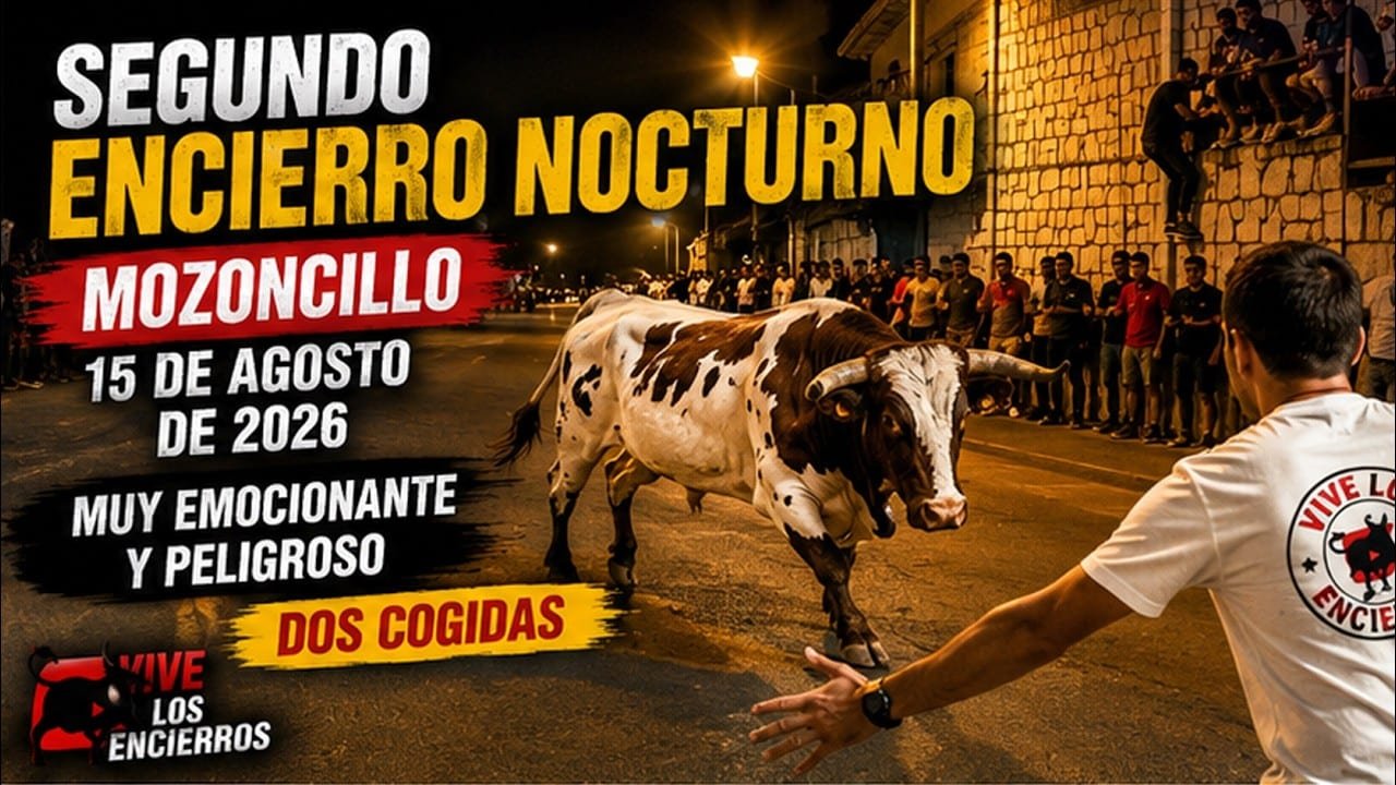 Encierros mixtos en Mozoncillo 2026 - DOS COGIDAS en un PELIGROSO encierro nocturno