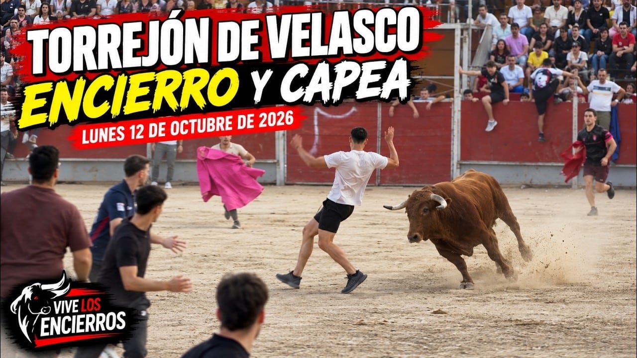 Encierro en Torrejon De Velasco 2026 - ENCIERRO y CAPEA en TORREJÓN DE VELASCO 2026